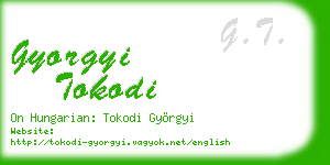 gyorgyi tokodi business card